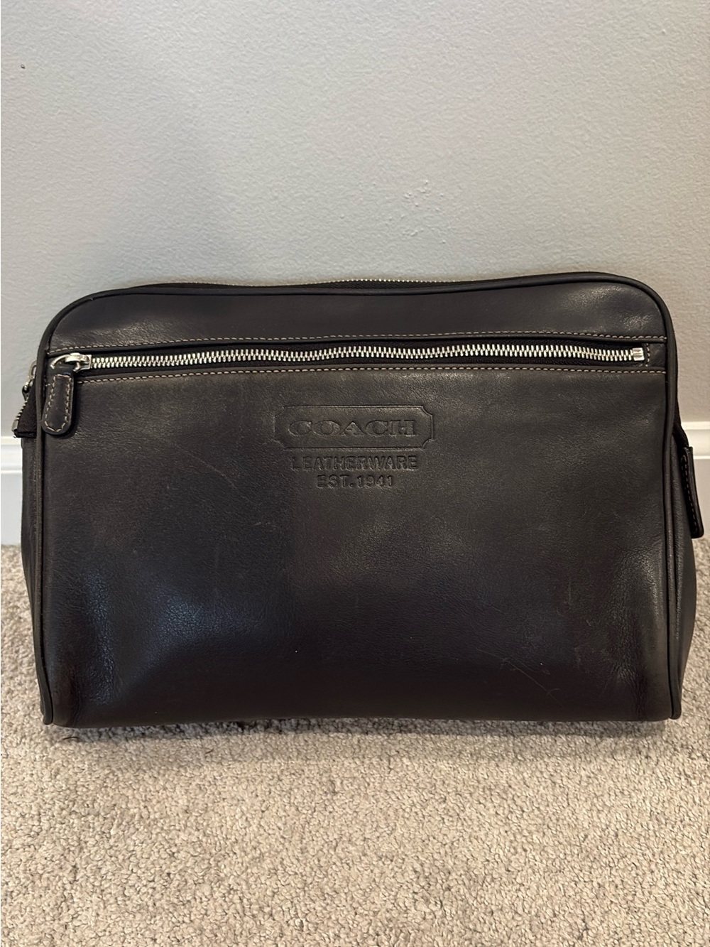COACH 1941 Leather Travel Clutch Large Cosmetic Pouch Toiletry Case # 5068